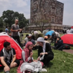 Estudiantes instalan campamento de apoyo a Palestina en la UNAM